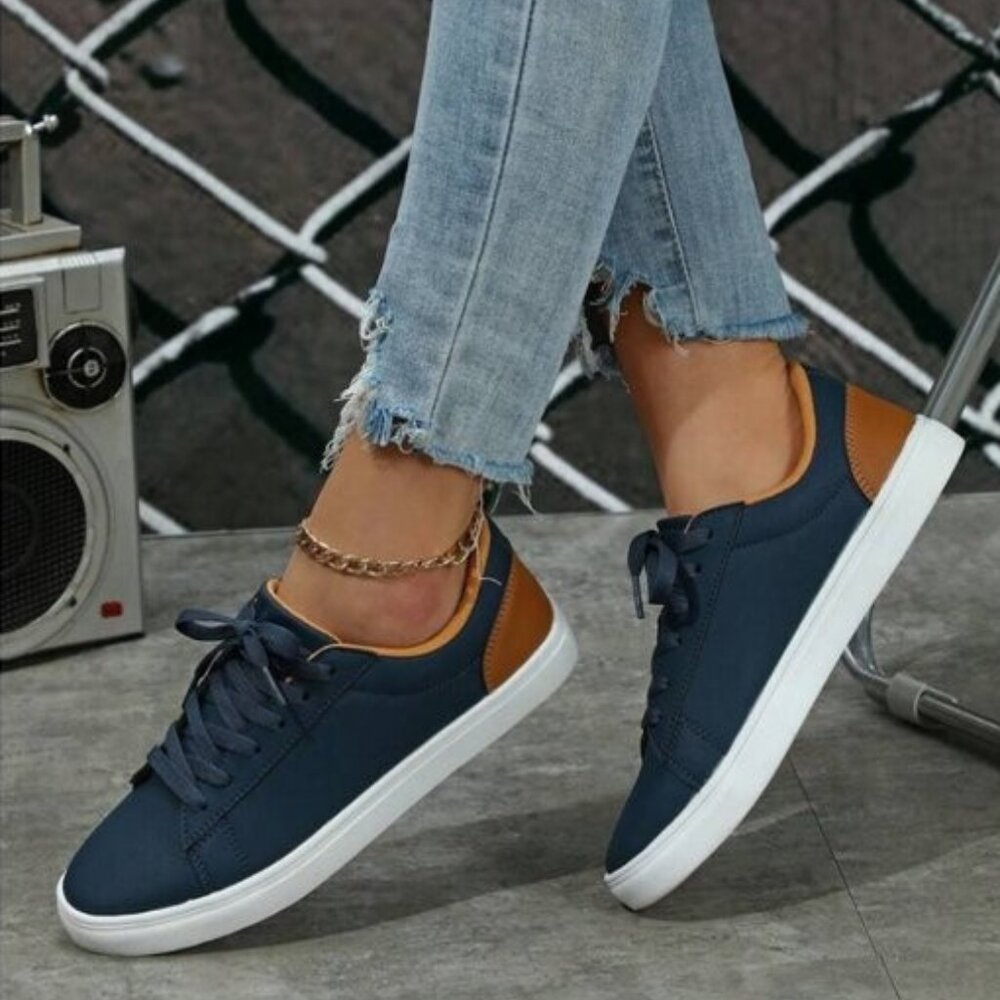 Blue and Tan Women’s Sneaker